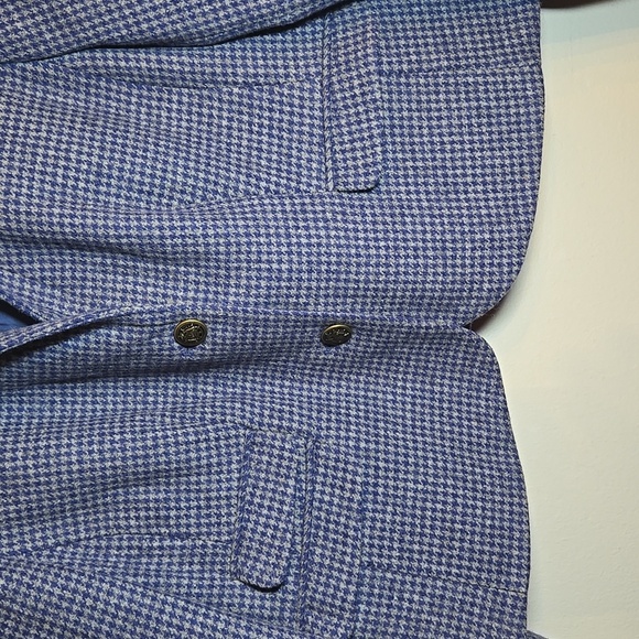  Lands' End Wool Houndstooth Crest Button Pocket Lined Jacket Blazer NWOT - Picture 5 of 14
